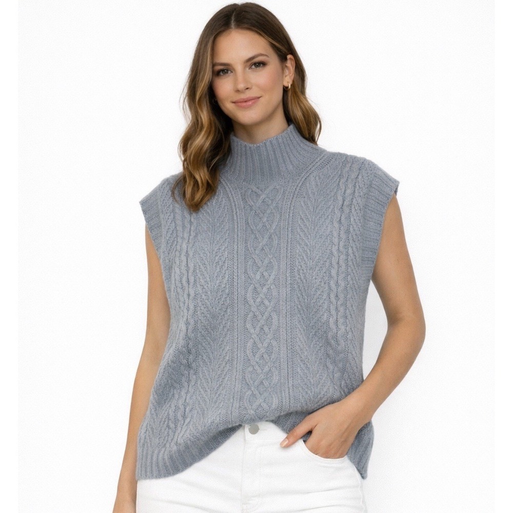 Women's Houndstooth Sweater Vest Sz S Old Money Career Fall Oversized Boho Indie